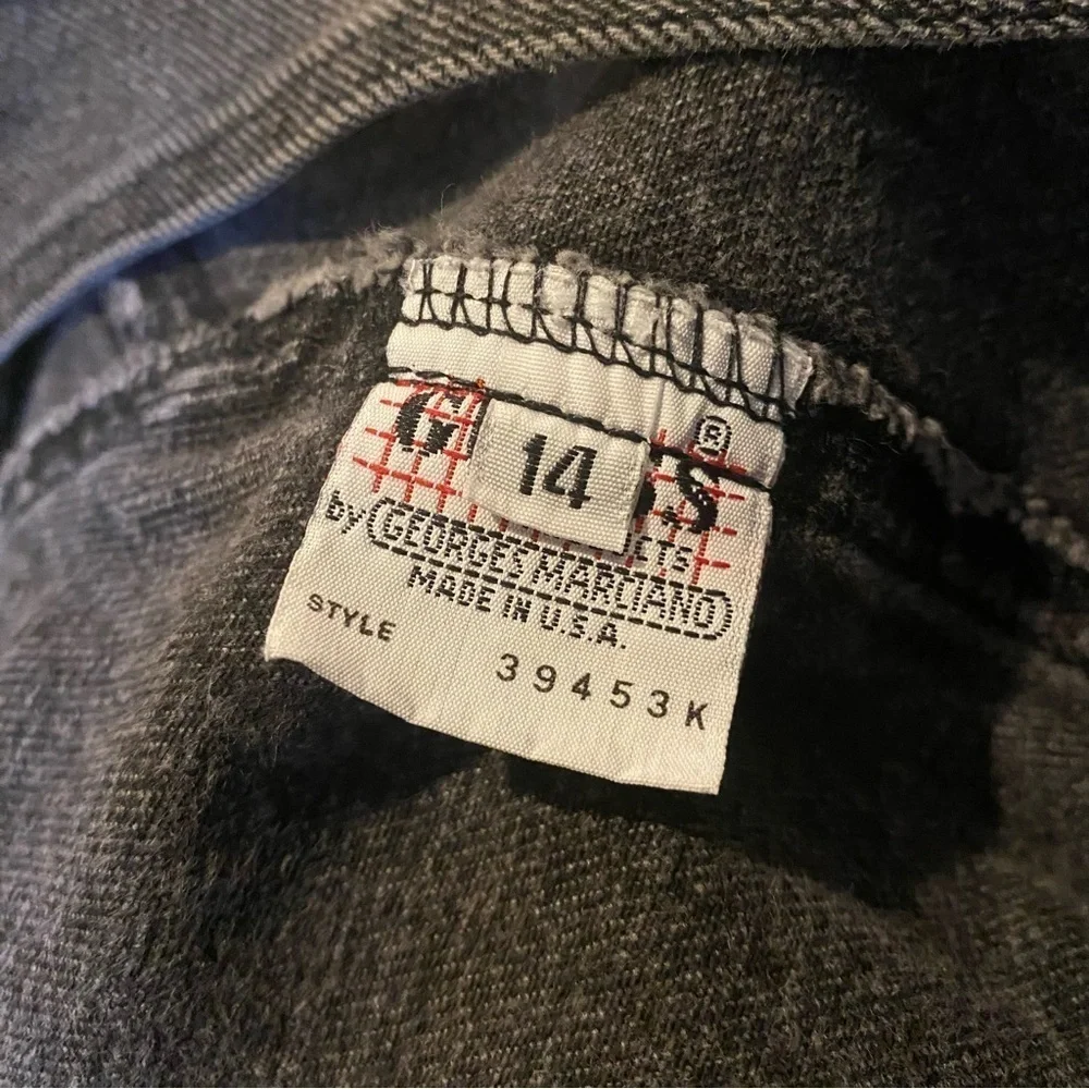 Vintage GUESS Girls Teens Gray Denim Overalls Size 14-Made in USA